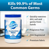 Touch Point® Touch Point® Hand Sanitizing Wipes Canister, 6.7"x6.75", 320/Canister (HOSPNPWS320HS) 1 Roll