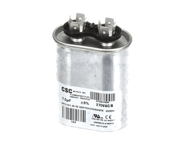 York S1-02420045700 Single Run Capacitor, 7.5Mfd,370V,Flat (YORKS1-02420045700) Each