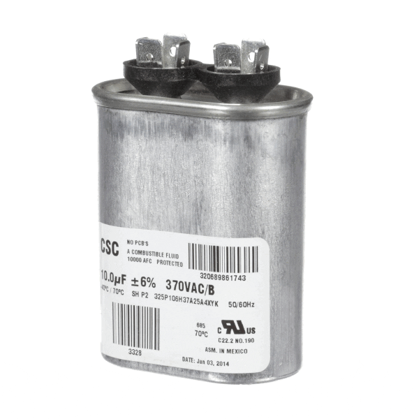 York S1-02420046700 Single Run Capacitor, 10Mfd,370V,Flat (YORKS1-02420046700) Each