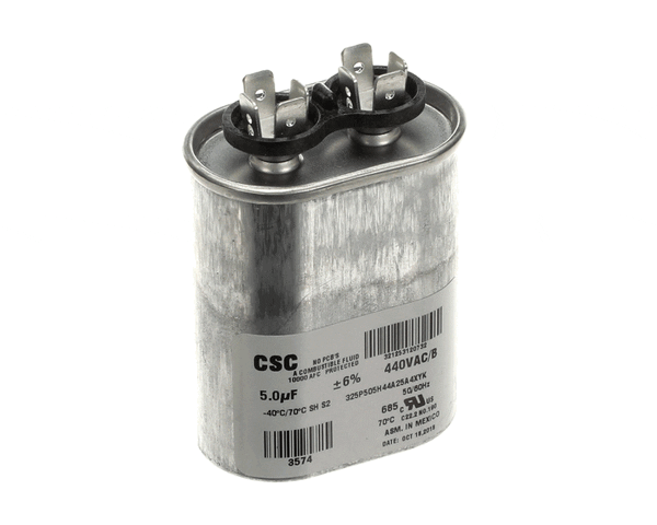 York S1-02420062700 Single Run Capacitor, 5Mfd,440V,Flat (YORKS1-02420062700) Each