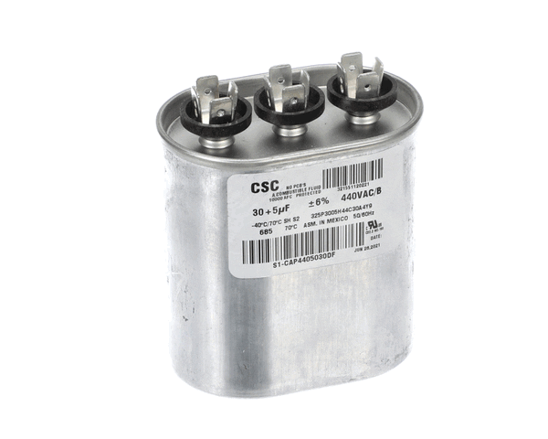 York S1-Cap4405030Df Capacitor,Run Dual,30/5Mfd,440V,Flat (YORKS1-CAP4405030DF) Each