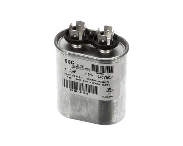 York S1-Cap44100F Capacitor,Run Single,10Mfd,440V,Flat (YORKS1-CAP44100F) Each