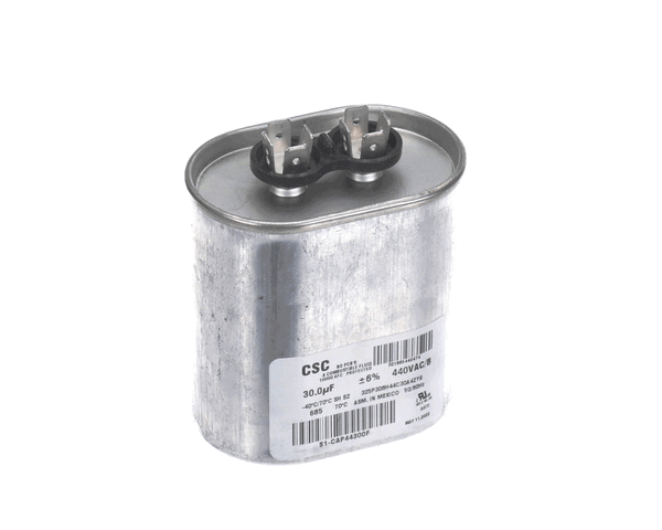 York S1-Cap44300F Capacitor,Run Single,30Mfd,440V,Flat (YORKS1-CAP44300F) Each