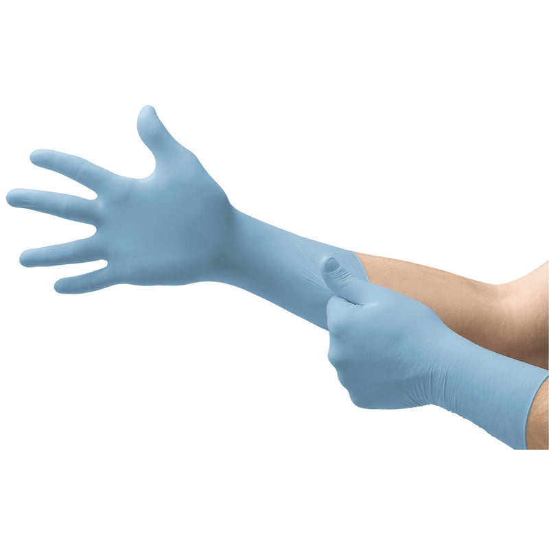 Micro-Touch® Exam Glove Large Sterile Pair Nitrile Extended Cuff Length Textured Fingertips Blue Chemo Tested (640517_CS) 4/CS