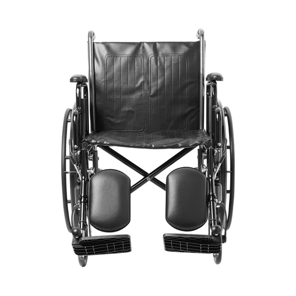 McKesson Wheelchair Dual Axle Desk Length Arm Swing-Away Elevating Legrest Black Upholstery 20 Inch Seat Width Adult 350 lbs. Weight Capacity (1065279_EA) 1/EA