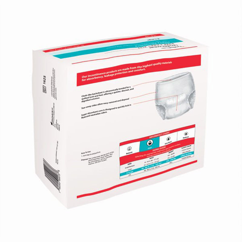 Sure Care™ Plus Unisex Adult Absorbent Underwear Pull On with Tear Away Seams X-Large Disposable Heavy Absorbency (439577_CS) 56/CS