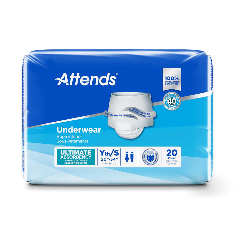 Attends® Unisex Adult Absorbent Underwear Pull On with Tear Away Seams Small Disposable Heavy Absorbency (546743_BG) 20/BG