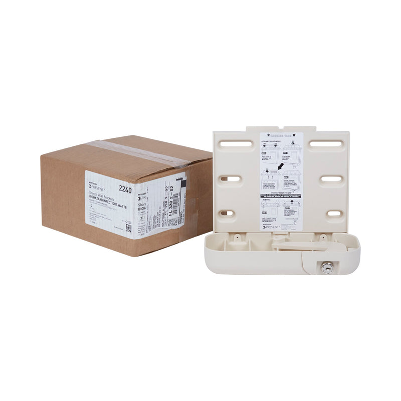 McKesson Prevent® Sharps Container Bracket Plastic Wall Mount Locking (1011864_CS) 2/CS