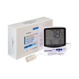 McKesson Digital Refrigerator / Freezer Thermometer with Alarm Fahrenheit / Celsius -58° to +158°F (-50° to +70°C) Glycol Bottle Probe / Internal Sensor Multiple Mounting Options Battery Operated (1074440_EA) 1/EA