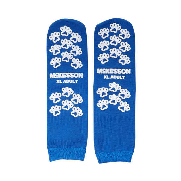 McKesson Terries™ Slipper Socks Unisex Adult X-Large Double Tread Single Patient Use Royal Blue (558995_PR) 1/PR