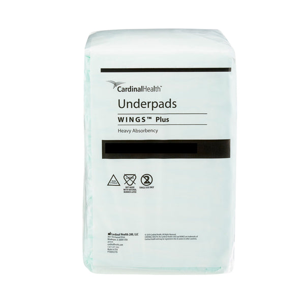 Wings™ Plus Disposable Underpad 36 X 36 Inch Fluff / Polymer Heavy Absorbency (853212_CS) 48/CS