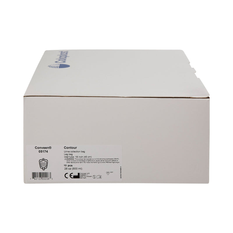 Conveen® Security+ Urinary Leg Bag Anti-Reflux Valve NonSterile 800 mL Polyethylene / Flocked (185574_EA) 1/EA