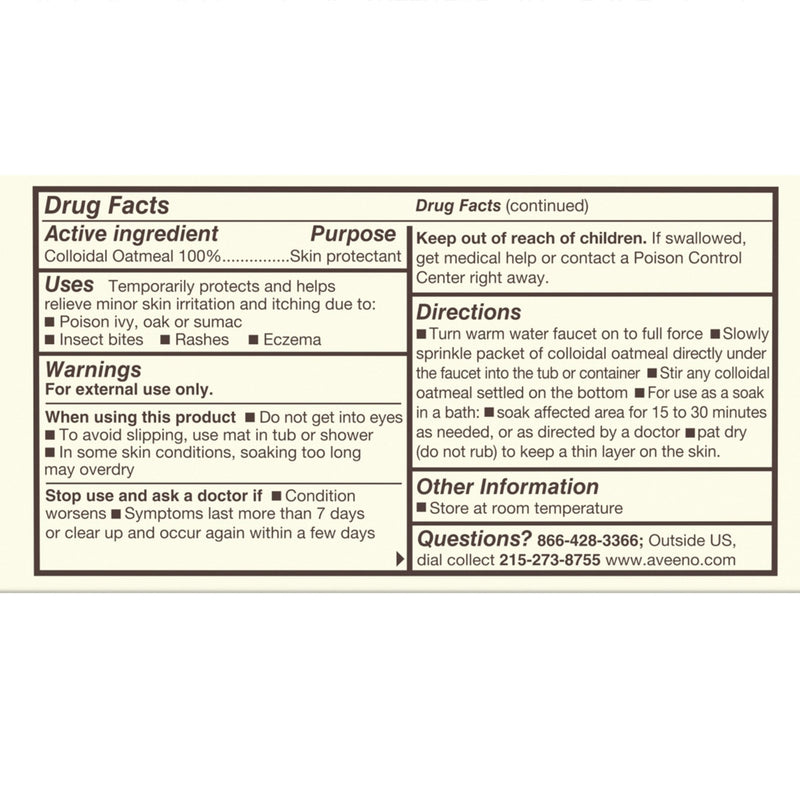 Aveeno® Bath Additive 1.5 oz. Individual Packet Unscented Powder (866006_BX) 8/BX