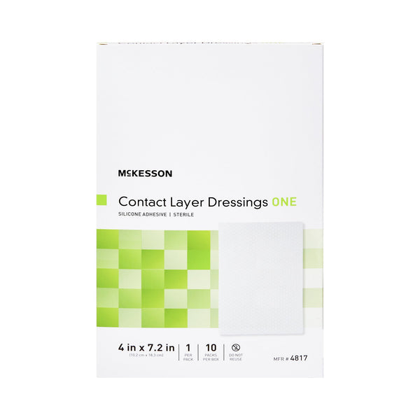 McKesson Wound Contact Layer Dressing 4 X 7.2 Inch Sterile (1083096_EA) 1/EA