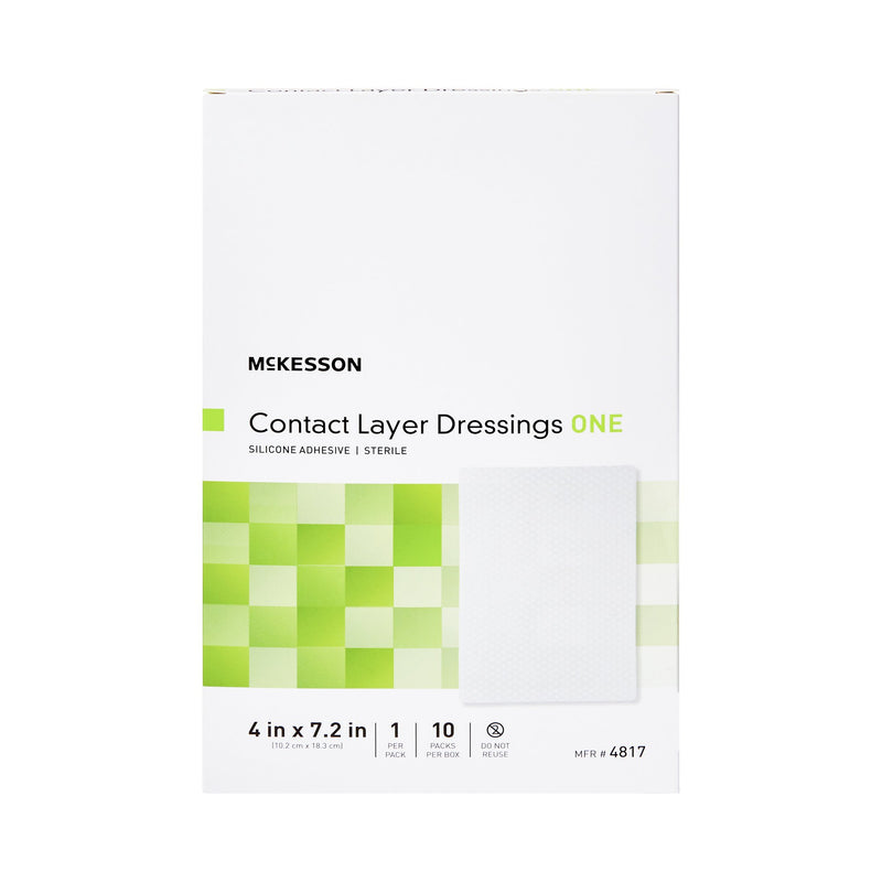 McKesson Wound Contact Layer Dressing 4 X 7.2 Inch Sterile (1083096_BX) 10/BX