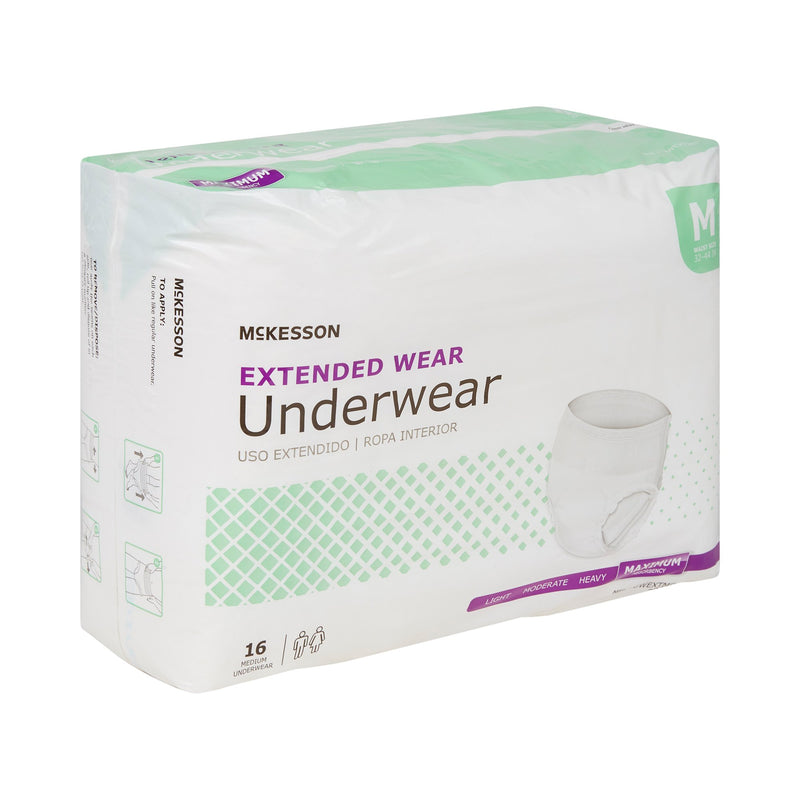 McKesson Unisex Adult Absorbent Underwear Pull On with Tear Away Seams Medium Disposable Heavy Absorbency (1123838_CS) 64/CS