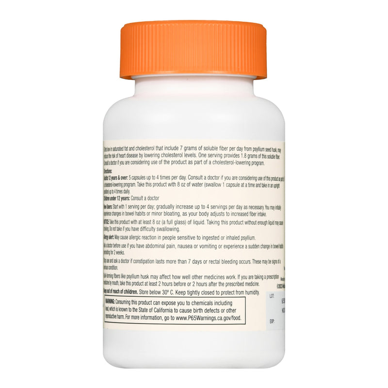 Foster & Thrive™ Laxative Original Flavor Capsule 160 per Bottle 0.52 Gram Strength Psyllium Husk (1235074_EA) 1/EA