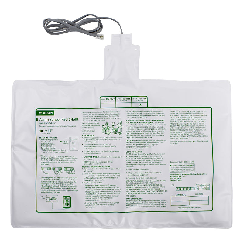 McKesson Brand Chair Sensor Pad 10 X 15 Inch (1020962_EA) 1/EA