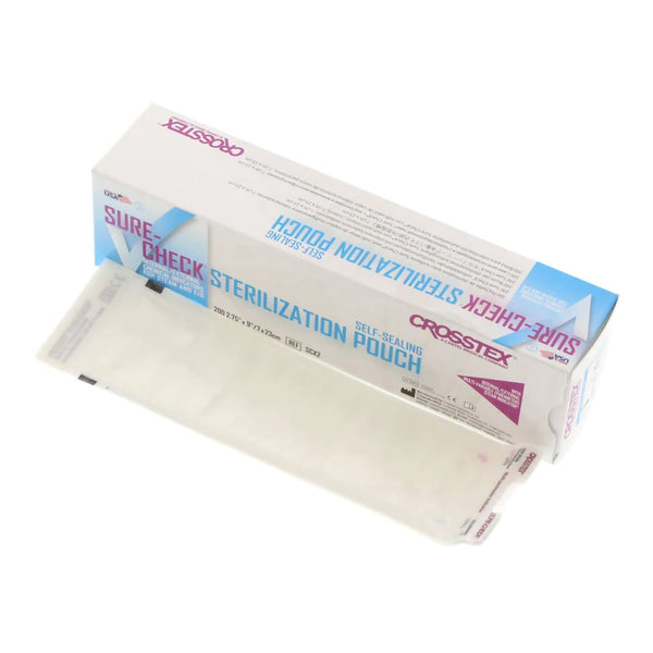 Sure-Check® Sterilization Pouch Ethylene Oxide (EO) Gas / Steam 2-3/4 X 9 Inch Transparent Self Seal Film (783385_BX) 200/BX