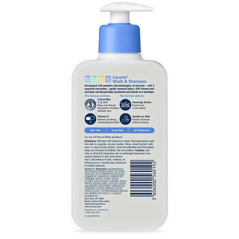 CeraVe® Baby Shampoo and Body Wash 8 oz. Pump Bottle Unscented (1230005_EA) 1/EA