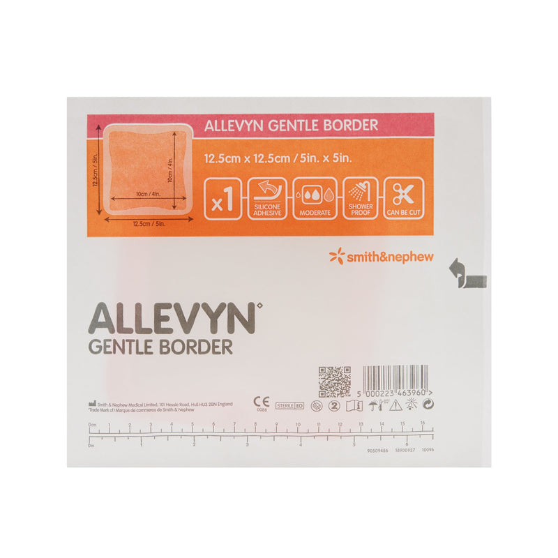 Allevyn Gentle Border Foam Dressing 5 X 5 Inch With Border Film Backing Silicone Gel Adhesive Square Sterile (665773_BX) 10/BX