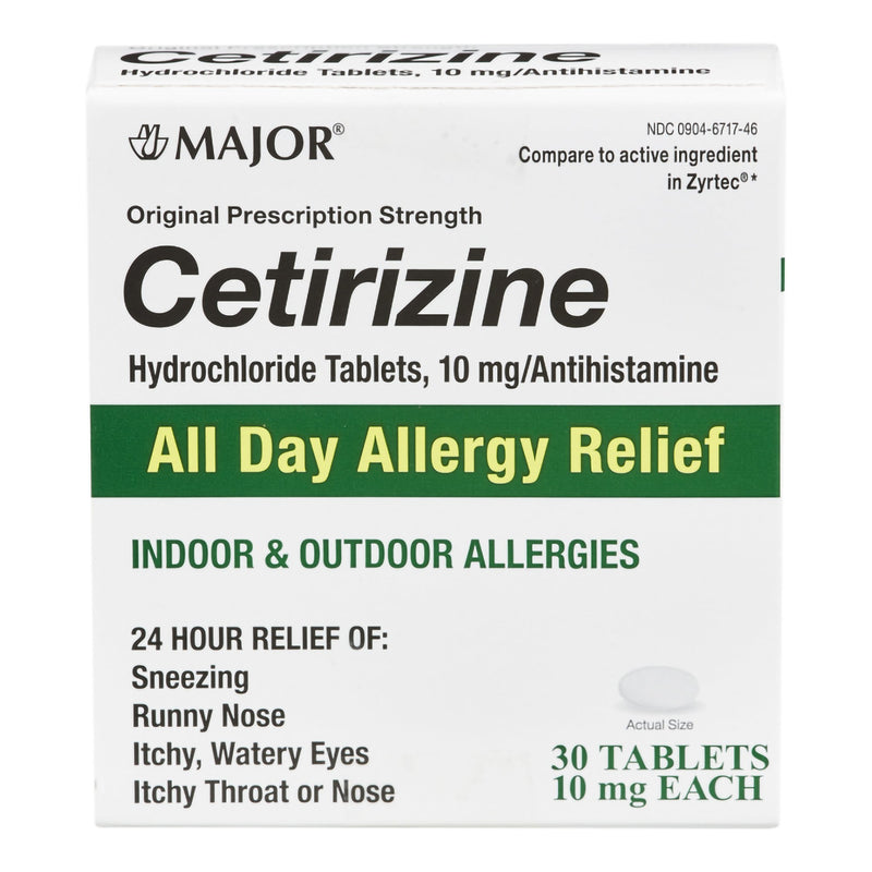 Major® Cetirizine HCl 10 mg Tablet 30 Tablets (1146565_EA) 1/EA