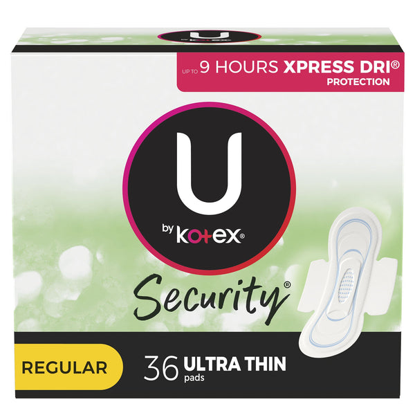 U by Kotex Security Feminine Pad Ultra Thin with Wings Regular Absorbency (1184197_PK) 36/PK