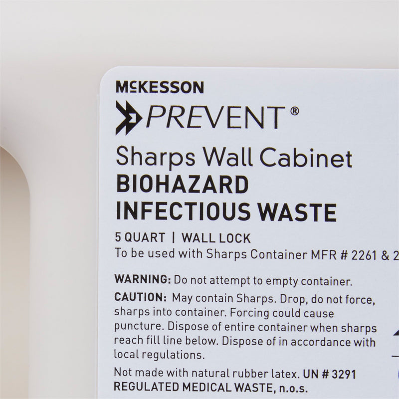 McKesson Prevent® Sharps Container Cabinet / Wall Enclosure High Impact Polystyrene Wall Mount Locking (855128_EA) 1/EA