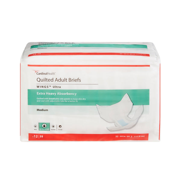 Wings™ Ultra Unisex Adult Incontinence Brief Medium Disposable Heavy Absorbency (960580_BG) 12/BG