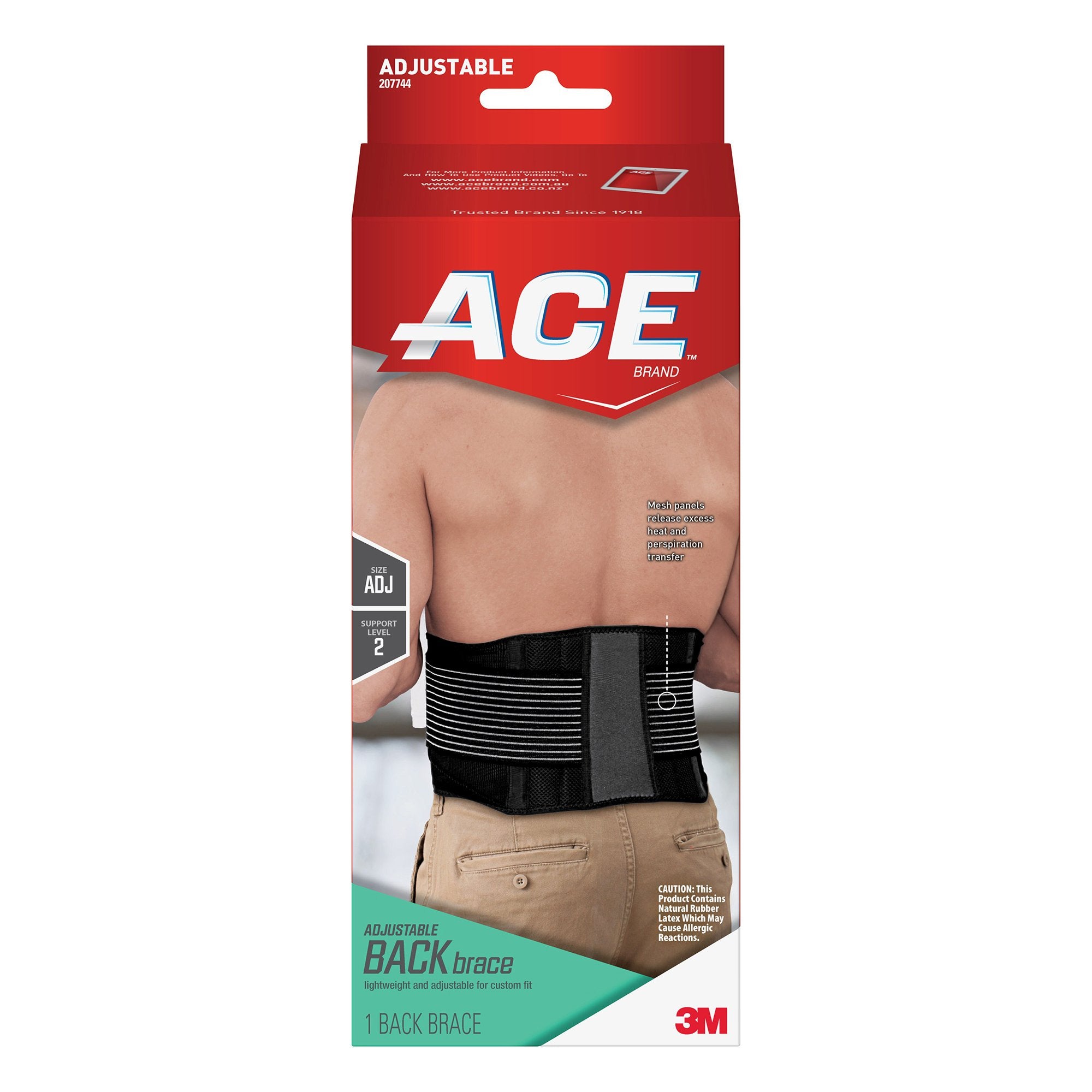 Ace™ Back Support One Size Fits Most Hook and Loop Closure Up to 48 In ...
