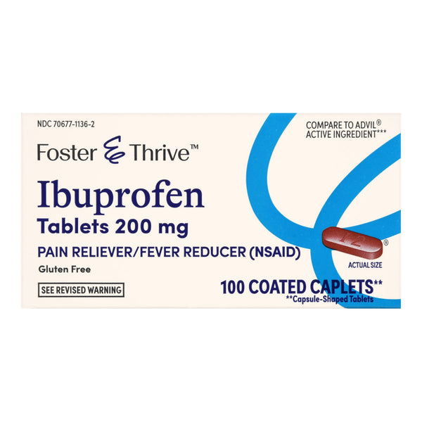 Foster & Thrive™ Pain Relief 200 mg Strength Ibuprofen Caplet 100 per Bottle (1238943_BT) 1/BT