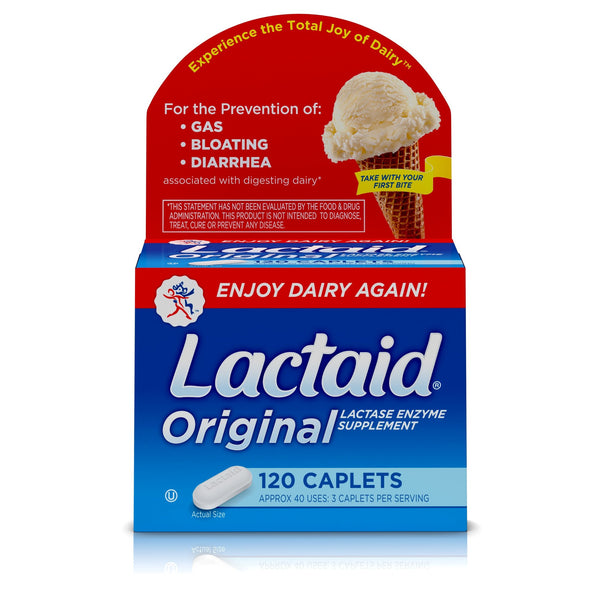 Lactaid® Original Dietary Supplement Lactase Enzyme 3,300 IU Strength Tablet 120 per Box Unflavored (696219_CS) 24/CS