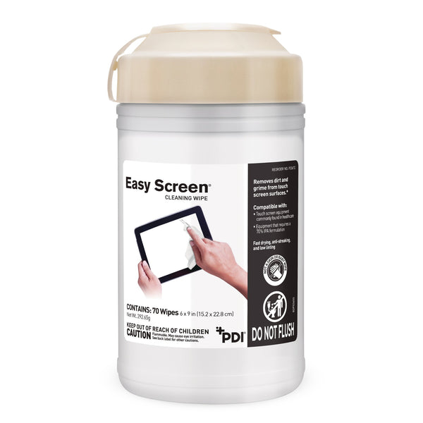 Easy Screen® Surface Cleaner Premoistened Alcohol Based Manual Pull Wipe 70 Count Canister Alcohol Scent NonSterile (1011705_CS) 840/CS