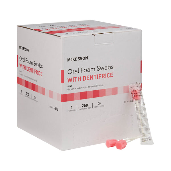 McKesson Oral Swab Dentifrice Foam Tip 1 per Pack (864692_CS) 1000/CS