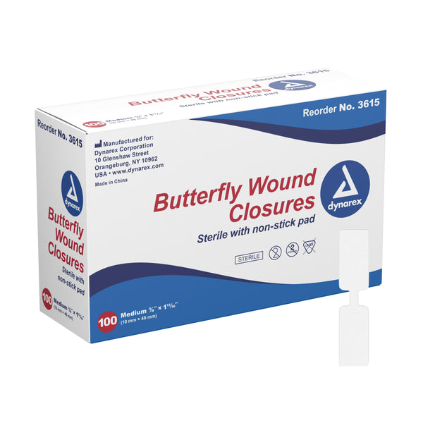 Secure Strip™ Skin Closure Strip 3/8 X 1-13/16 Inch Plastic Butterfly Closure White (747212_CS) 2400/CS