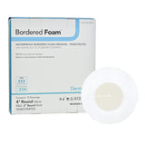 BorderedFoam® Foam Dressing 4 Inch Diameter With Border Waterproof Backing Nonacrylic Adhesive Fenestrated Round Sterile (946278_BX) 10/BX