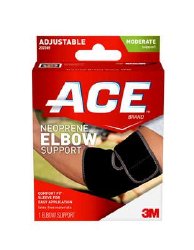 3M™ Ace™ Elbow Support One Size Fits Most Pull-On Sleeve Left or Right Elbow Black (1084226_EA) 1/EA