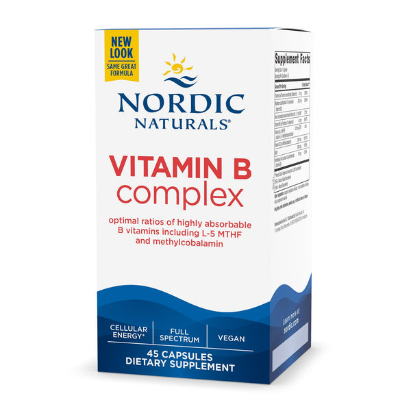 Nordic Naturals® Vitamin B Complex Dietary Supplement Vitamin B1 37 mg Strength Capsule 45 per Bottle (1264954_BT) 1/BT