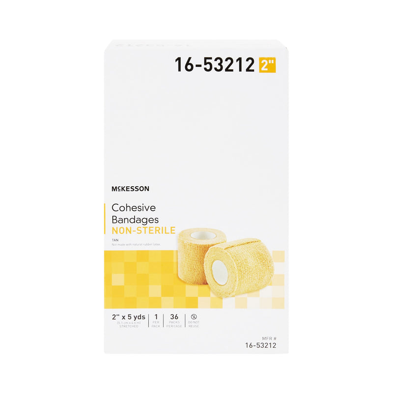 McKesson Cohesive Bandage 2 Inch X 5 Yard Self-adherent Closure Tan NonSterile Standard Compression (520551_EA) 1/EA