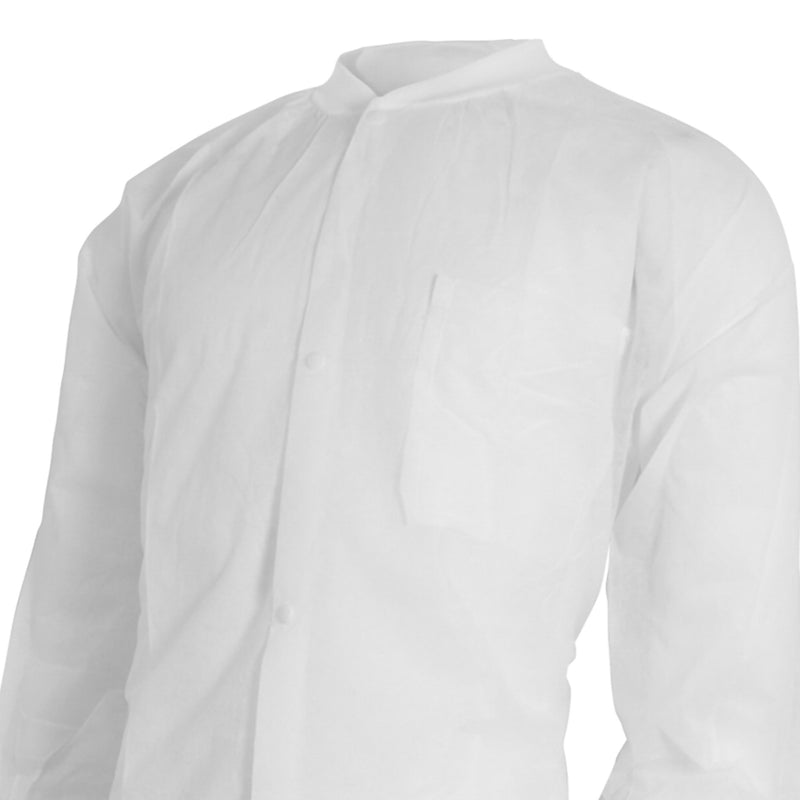 McKesson Lab Coat White Small / Medium Knee Length Spunbond Polypropylene Disposable (1207906_CS) 30/CS
