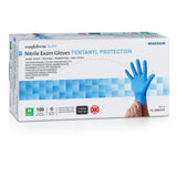 McKesson Confiderm® 6.8C Exam Glove Medium NonSterile Nitrile Standard Cuff Length Fully Textured Blue Chemo Tested / Fentanyl Tested (1225746_BX) 100/BX