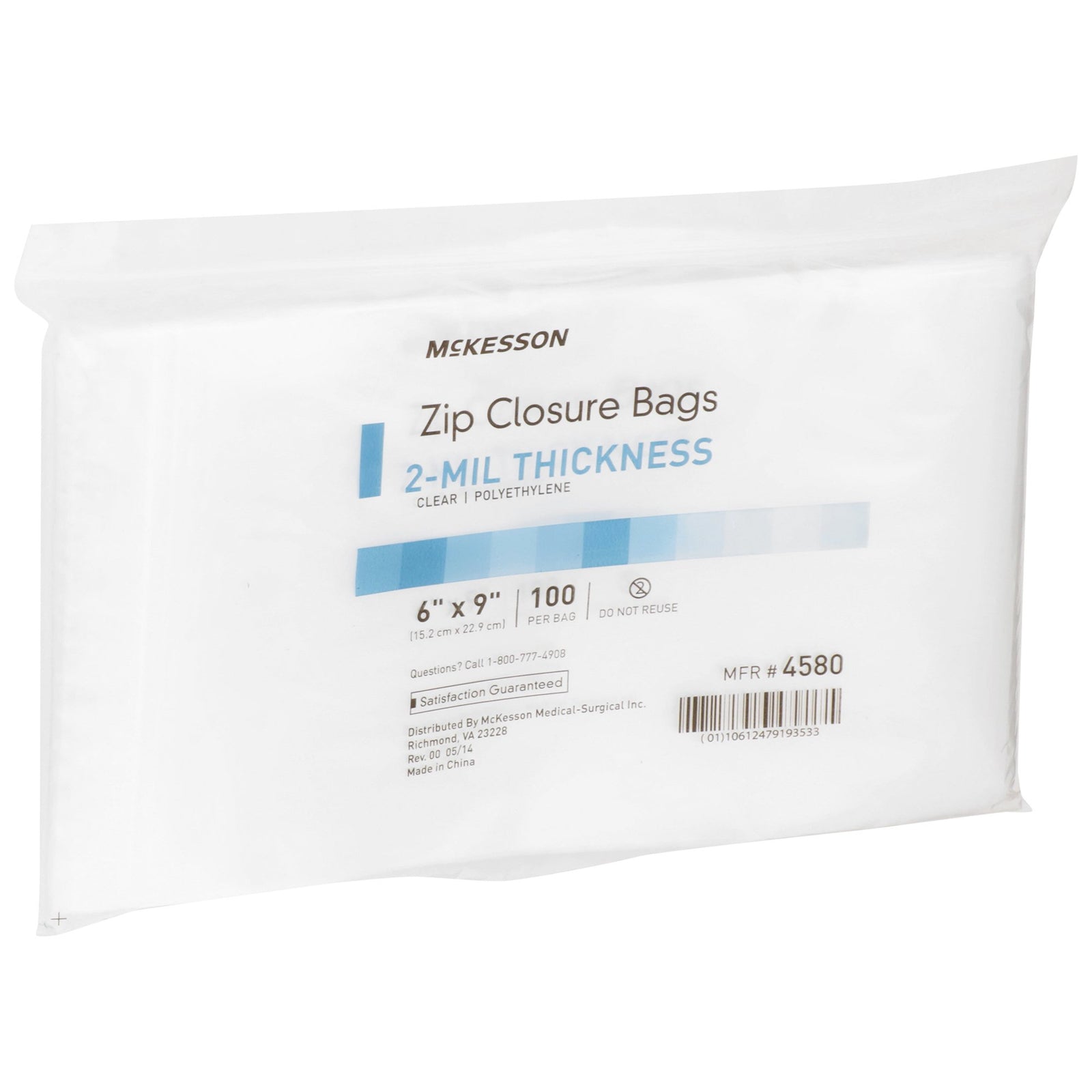 McKesson Reclosable Bag 6 X 9 Inch Polyethylene Clear Zipper