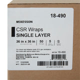 McKesson Sterilization Wrap Blue 36 X 36 Inch Single Layer Cellulose Steam / EO Gas (1156175_BX) 1/BX