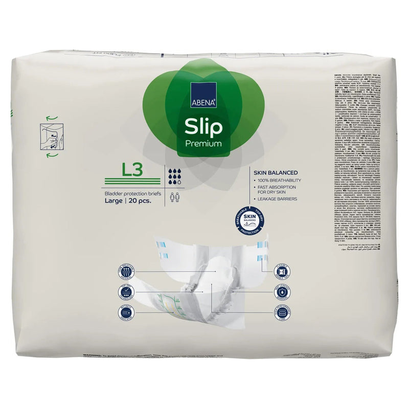 Abena® Slip Premium L3 Unisex Adult Incontinence Brief Large Disposable Heavy Absorbency (1218207_CS) 80/CS