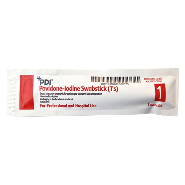 PDI® Impregnated Swabstick 10% Strength Povidone-Iodine Individual Packet NonSterile (188681_CS) 500/CS