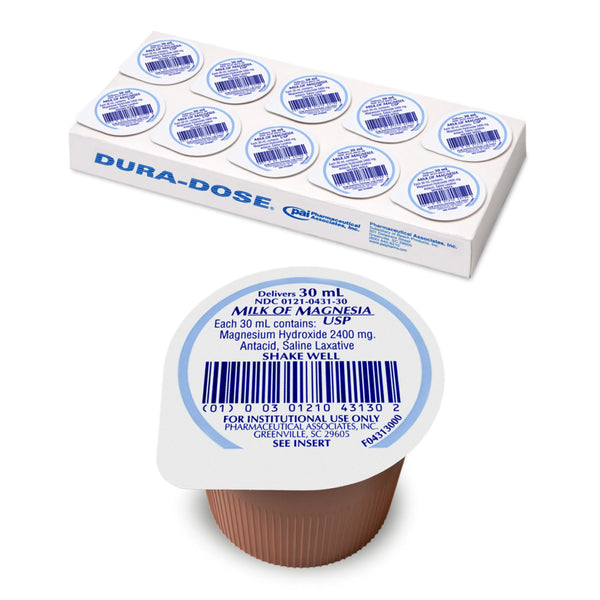 Milk of Magnesia Laxative Spearmint Flavor Oral Suspension 30 mL 400 mg / 5 mL Strength Magnesium Hydroxide (421788_CS) 100/CS