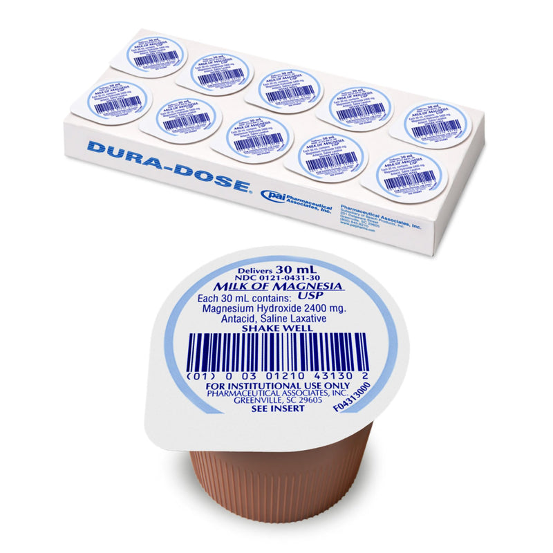 Milk of Magnesia Laxative Spearmint Flavor Oral Suspension 30 mL 400 mg / 5 mL Strength Magnesium Hydroxide (421788_TR) 10/TR