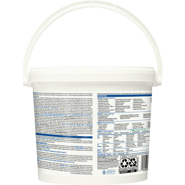 Clorox Healthcare® Surface Disinfectant Cleaner Premoistened Hydrogen Peroxide Based Manual Pull Wipe 185 Count Pail Unscented NonSterile (853531_CT) 1/CT