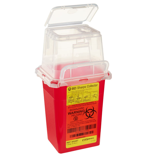 BD™ Sharps Container Red Base 9 H X 4-1/2 W X 4 D Inch Vertical Entry 0.375 Gallon (140597_EA) 1/EA