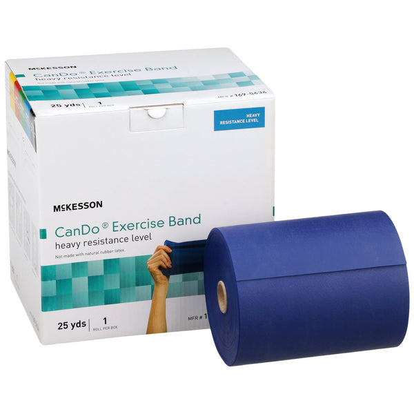 McKesson CanDo® Exercise Resistance Band Blue 5 Inch X 25 Yard Heavy Resistance (1073320_EA) 1/EA